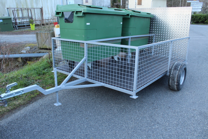 Remorque non routière pour bac conteneurs Roul'Poubelles